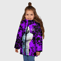 Куртка зимняя для девочки Fortnite Skull, цвет: 3D-черный — фото 2