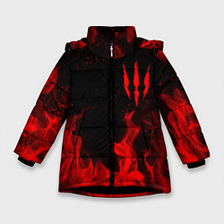 Куртка зимняя для девочки ВЕДЬМАК 3 ГЕРАЛЬТ КОГОТЬ, цвет: 3D-черный