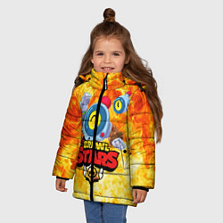 Куртка зимняя для девочки BRAWL STARS НАНИ ОГОНЬ, цвет: 3D-черный — фото 2