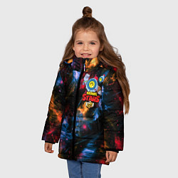 Куртка зимняя для девочки БРАВЛ СТАРС НАНИ, цвет: 3D-черный — фото 2