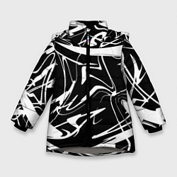 Куртка зимняя для девочки АБСТРАКЦИЯ, цвет: 3D-светло-серый