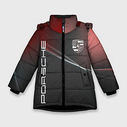 Куртка зимняя для девочки PORSCHE, цвет: 3D-черный