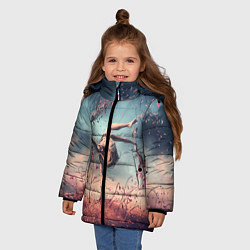 Куртка зимняя для девочки Танцующая с цветами ведьма, цвет: 3D-черный — фото 2