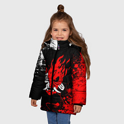 Куртка зимняя для девочки CYBERPUNK 2077, цвет: 3D-черный — фото 2