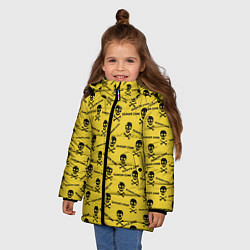 Куртка зимняя для девочки Опасная Зона, цвет: 3D-черный — фото 2