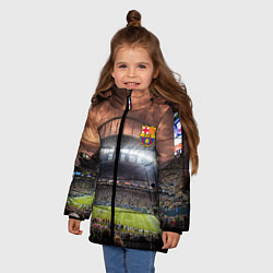 Куртка зимняя для девочки FC BARCELONA, цвет: 3D-черный — фото 2