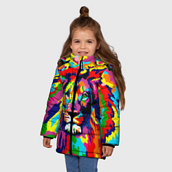 Куртка зимняя для девочки Лев Artistic Art, цвет: 3D-черный — фото 2