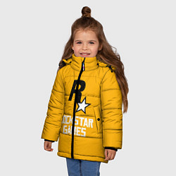 Куртка зимняя для девочки Рокстар, цвет: 3D-светло-серый — фото 2