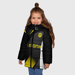 Куртка зимняя для девочки BORUSSIA DORTMUND, цвет: 3D-черный — фото 2