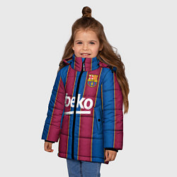 Куртка зимняя для девочки FC Barcelona 2021, цвет: 3D-черный — фото 2