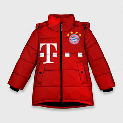 Куртка зимняя для девочки FC Bayern Munchen, цвет: 3D-черный