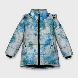 Куртка зимняя для девочки Разлитая краска, цвет: 3D-черный