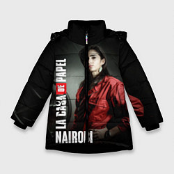 Куртка зимняя для девочки Бумажный дом Найроби, цвет: 3D-черный