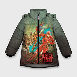 Куртка зимняя для девочки Лига справедливости, цвет: 3D-светло-серый