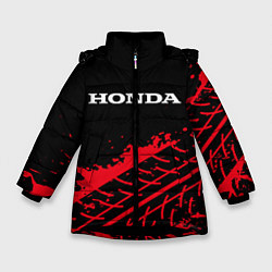 Куртка зимняя для девочки HONDA ХОНДА, цвет: 3D-черный