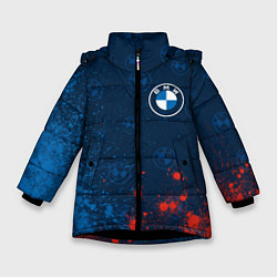 Куртка зимняя для девочки BMW БМВ, цвет: 3D-черный