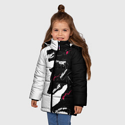 Куртка зимняя для девочки Волки, цвет: 3D-черный — фото 2