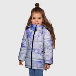 Куртка зимняя для девочки Разводы сиреневой краской, цвет: 3D-светло-серый — фото 2