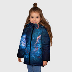 Куртка зимняя для девочки Туманность, цвет: 3D-черный — фото 2