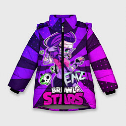 Куртка зимняя для девочки Emz Brawl stars ЭМЗ, цвет: 3D-светло-серый