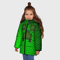 Куртка зимняя для девочки Крипер из игры Minecraft, цвет: 3D-красный — фото 2