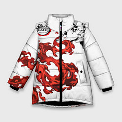 Куртка зимняя для девочки Клинок, рассекающий демонов, цвет: 3D-черный