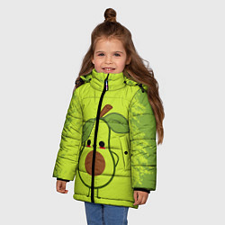 Куртка зимняя для девочки Авокадо, цвет: 3D-светло-серый — фото 2