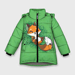 Куртка зимняя для девочки Удачливый лис, цвет: 3D-светло-серый