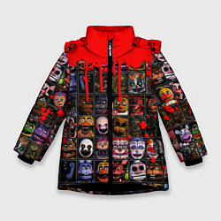 Куртка зимняя для девочки Five Nights At Freddys, цвет: 3D-черный