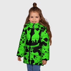 Куртка зимняя для девочки Marshmello, цвет: 3D-черный — фото 2