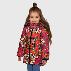 Куртка зимняя для девочки Бордовый ковер, цвет: 3D-черный — фото 2