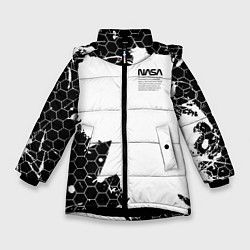 Куртка зимняя для девочки NASA, цвет: 3D-черный