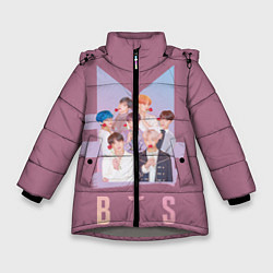 Куртка зимняя для девочки BTS, цвет: 3D-светло-серый