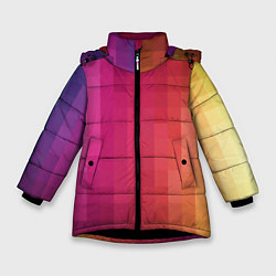 Куртка зимняя для девочки Геометрия неоновая, цвет: 3D-черный