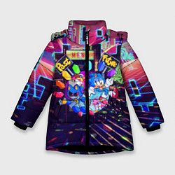 Куртка зимняя для девочки SONIC RETRO, цвет: 3D-черный