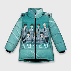 Куртка зимняя для девочки BTS, цвет: 3D-черный