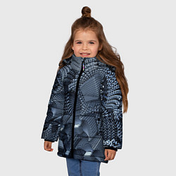 Куртка зимняя для девочки Геометрия, цвет: 3D-светло-серый — фото 2