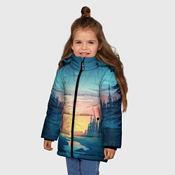 Куртка зимняя для девочки Природа, цвет: 3D-светло-серый — фото 2