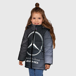 Куртка зимняя для девочки MERCEDES МЕРСЕДЕС, цвет: 3D-черный — фото 2