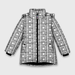 Куртка зимняя для девочки Архитектура, цвет: 3D-черный