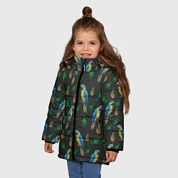 Куртка зимняя для девочки Попугай Ара, цвет: 3D-светло-серый — фото 2