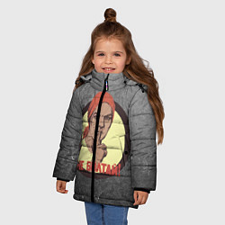 Куртка зимняя для девочки Плакат СССР Не Болтай!, цвет: 3D-черный — фото 2