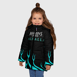 Куртка зимняя для девочки Assassins Creed Valhalla, цвет: 3D-черный — фото 2