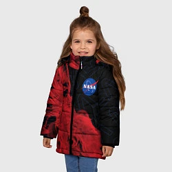 Куртка зимняя для девочки NASA НАСА, цвет: 3D-черный — фото 2