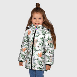 Куртка зимняя для девочки Лесные животные, цвет: 3D-светло-серый — фото 2