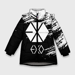 Куртка зимняя для девочки EXO BAND, цвет: 3D-светло-серый