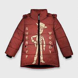 Куртка зимняя для девочки Sheriff Woody, цвет: 3D-черный