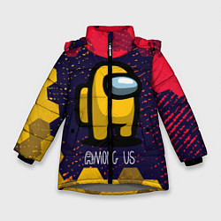 Куртка зимняя для девочки AMONG US АМОНГ АС, цвет: 3D-светло-серый