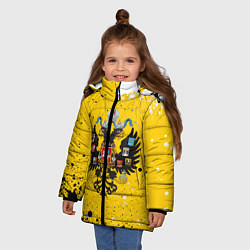 Куртка зимняя для девочки РОССИЙСКАЯ ИМПЕРИЯ, цвет: 3D-светло-серый — фото 2