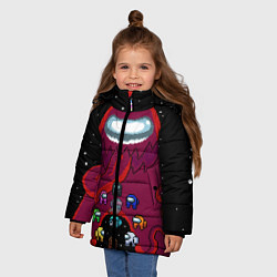 Куртка зимняя для девочки Impostor Monster, цвет: 3D-черный — фото 2